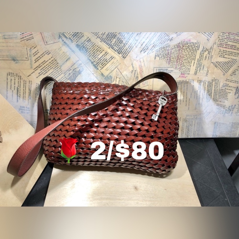 🌹 RARE! Fossil Vintage Woven Leather